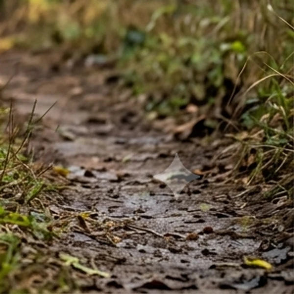 Forest trail, bottom-right corner, with the watermark